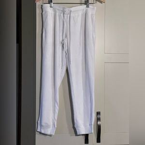 NWT P. J. Salvage Beach white soft crop jogger pants, side pockets, size S